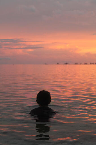 Swimming till Sun-down